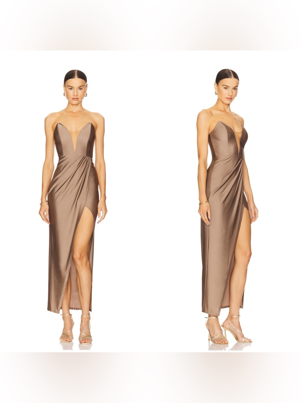 NWT Michael Costello Jake Gown in Taupe